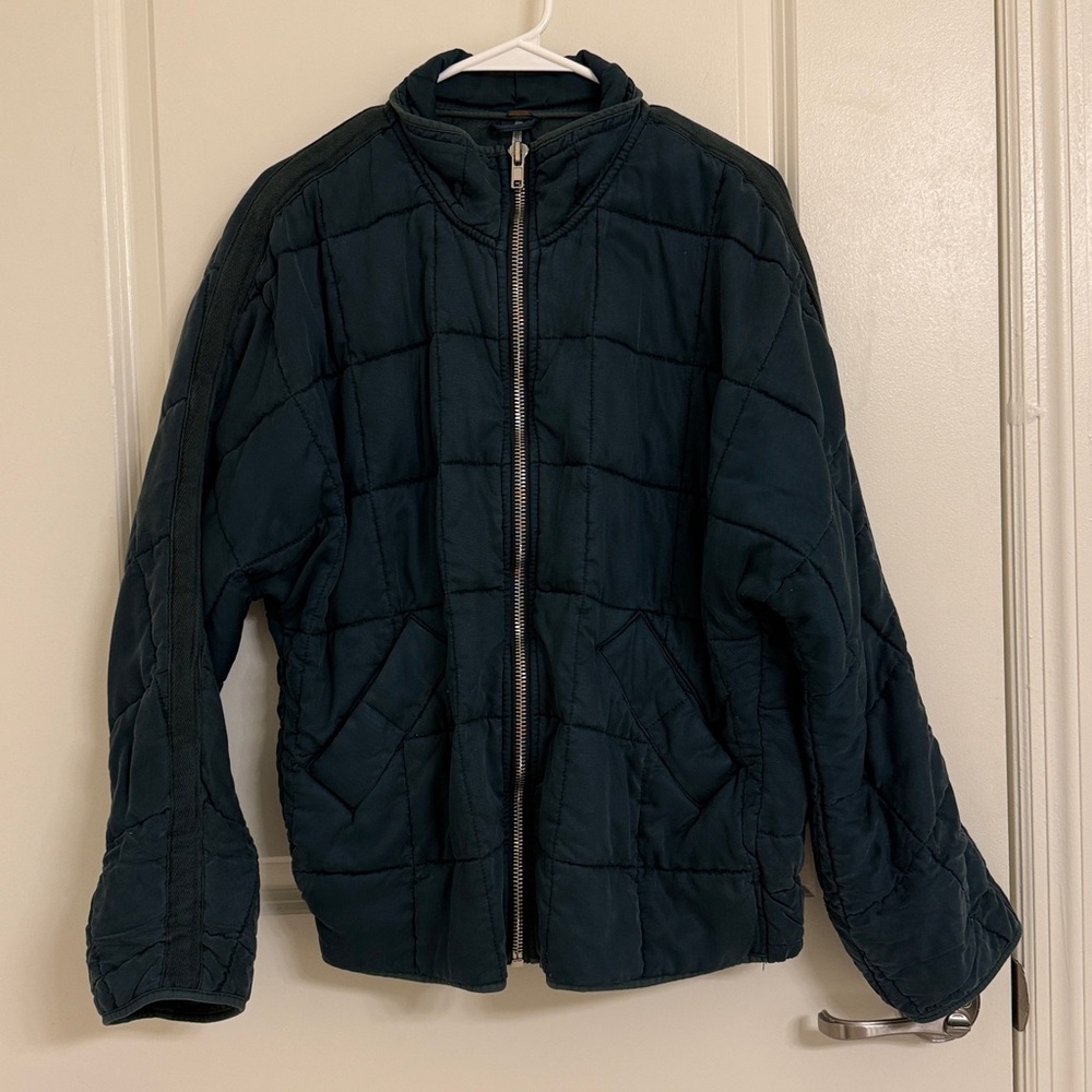 Free People Dark Green Quilted Jacket